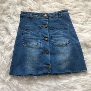 Denim blue jean skirt